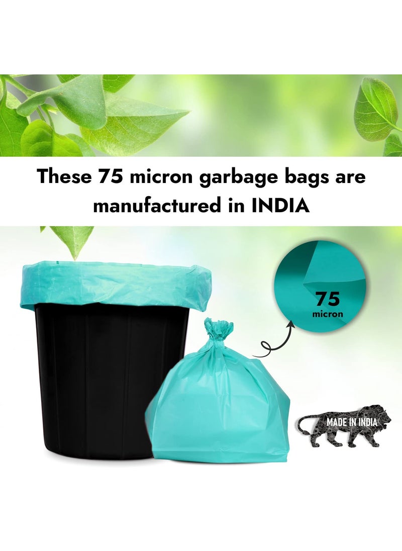 Generic HEAVY DUTY Large Size 24x30 Inch Pack of 6 Blue 8 Pcs in Each Pack 75 Micron Biodegradable Garbage Bag TrashDustbin Bags Weight 500 Gram for Each Pack  - Image 4