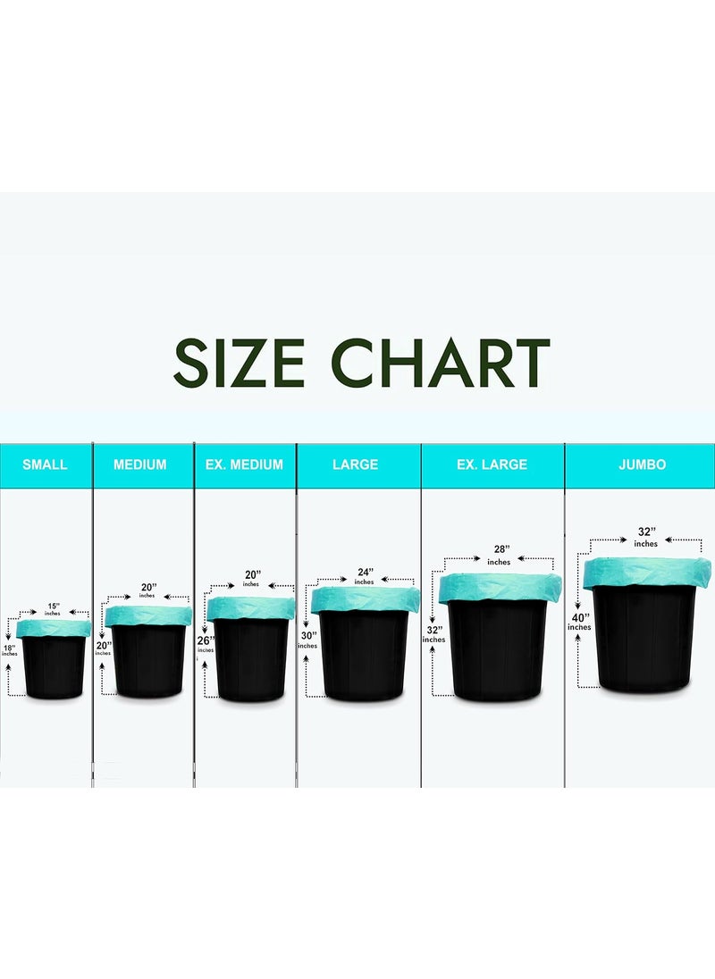 Generic HEAVY DUTY Large Size 24x30 Inch Pack of 6 Blue 8 Pcs in Each Pack 75 Micron Biodegradable Garbage Bag TrashDustbin Bags Weight 500 Gram for Each Pack  - Image 3