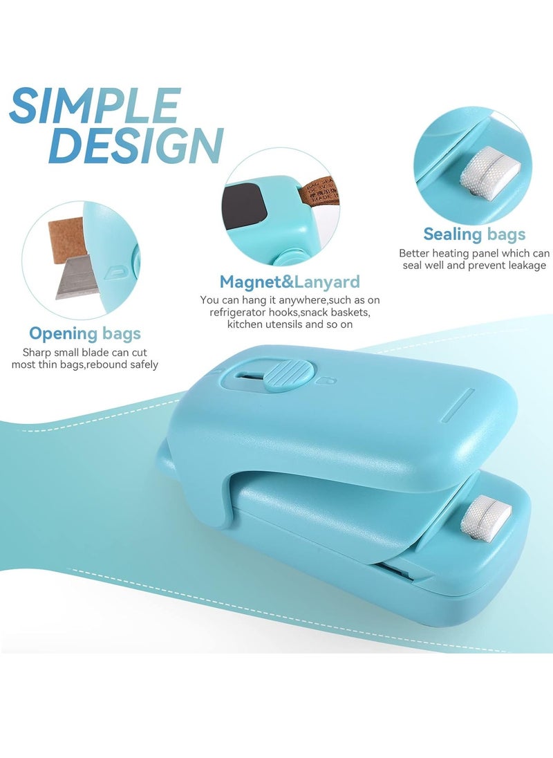General Mini Bag Sealer, Handheld Heat Vacuum Sealer, 2 in 1 Sealer and Cutter with Lanyard, Portable Resealer Machine for Plastic Bags Food Storage Snacks Freshness  - Image 2