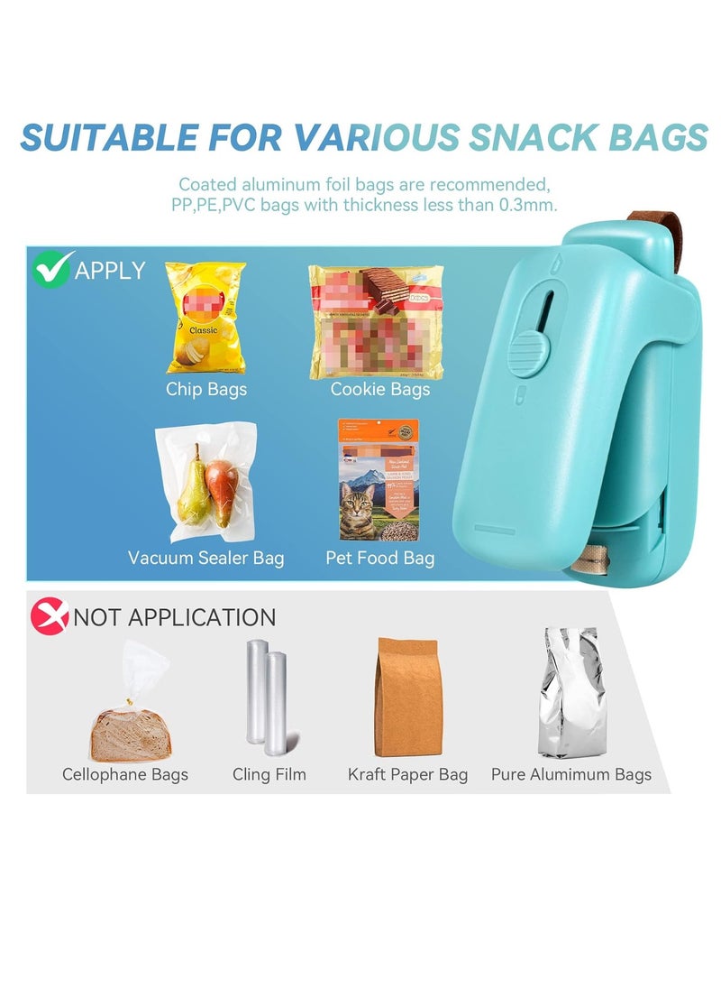 General Mini Bag Sealer, Handheld Heat Vacuum Sealer, 2 in 1 Sealer and Cutter with Lanyard, Portable Resealer Machine for Plastic Bags Food Storage Snacks Freshness  - Image 4