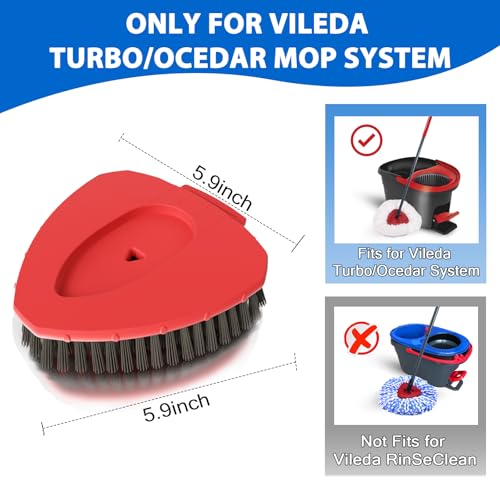 SuperAbound Upgraded Spin Mop Replacement Scrub Brush Heads Compatible with Ocedar EasyWring 1 Tank,Full Bristle Scrubber Replace Great for Kitchen, Bathroom, Pools,Deck Hard Floor Cleaning - Image 2