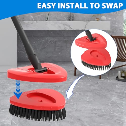 SuperAbound Upgraded Spin Mop Replacement Scrub Brush Heads Compatible with Ocedar EasyWring 1 Tank,Full Bristle Scrubber Replace Great for Kitchen, Bathroom, Pools,Deck Hard Floor Cleaning - Image 4