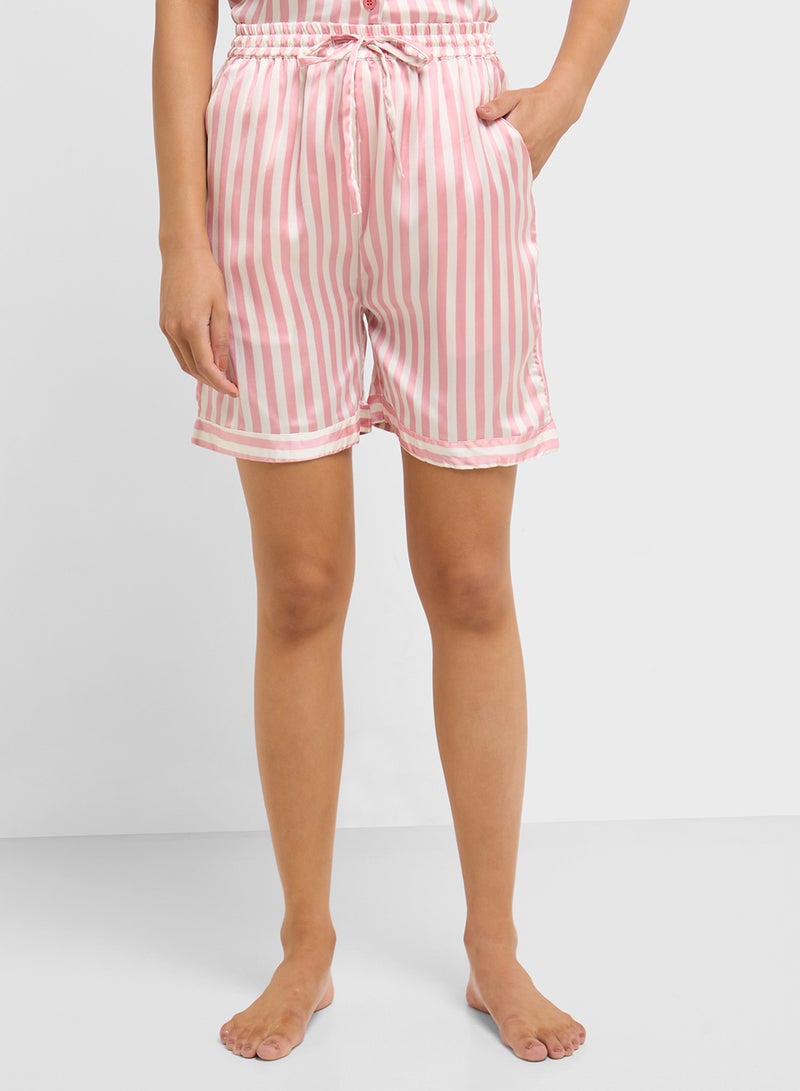 Ginger Satin Stripe Shirt & Short Pj Set  - Image 4