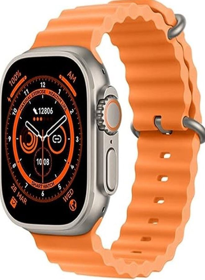 W&O 2.08 Inch 49mm X9+ Ultra Smartwatch Bluetooth Call NFC Waterproof Fitness Watches Wireless Charging Smart Watch for Men Women (Orange) - Image 3