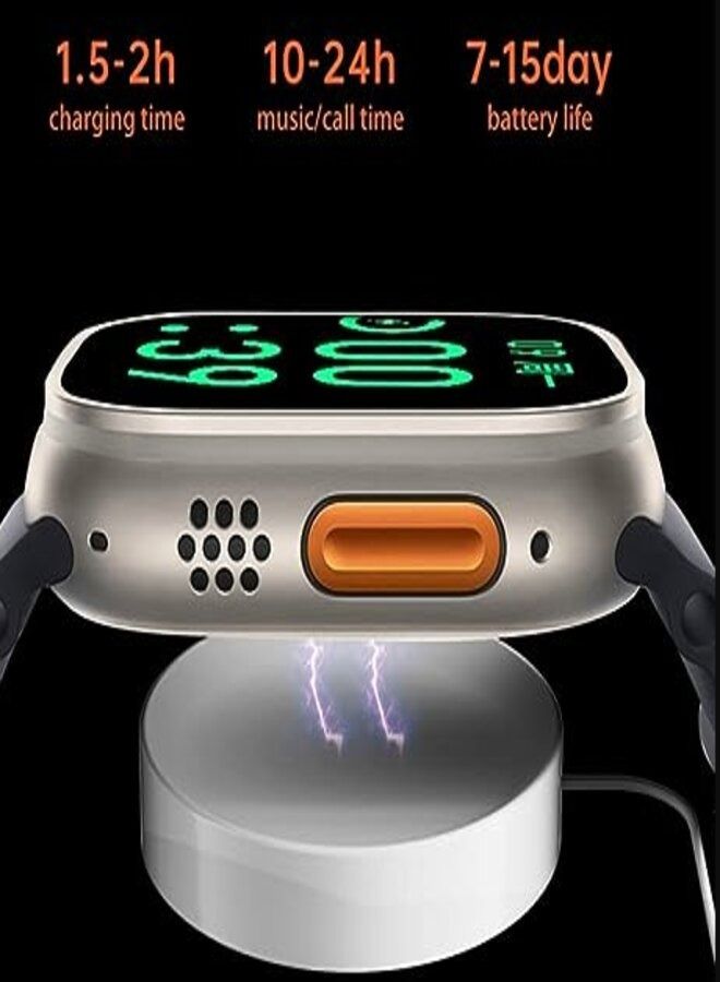 W&O 2.08 Inch 49mm X9+ Ultra Smartwatch Bluetooth Call NFC Waterproof Fitness Watches Wireless Charging Smart Watch for Men Women (Orange) - Image 5