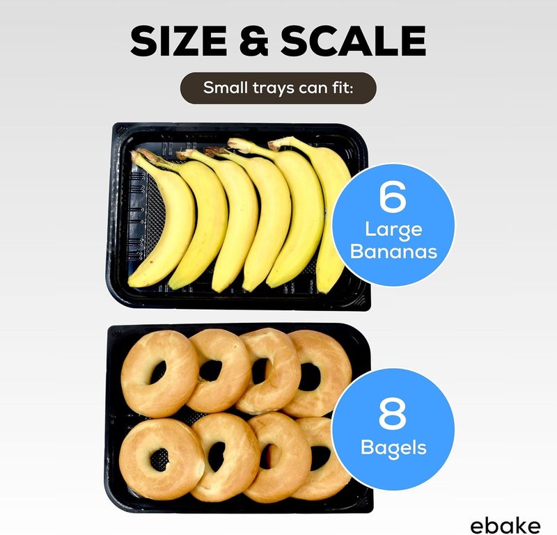 ebake 10 Pack Catering Trays with Lids – 13" Serving Tray with Lid, Heavy Duty Recyclable Plastic Party Platters for Catering, Buffet, Picnics & Events – Food Trays with Clear Lid (13.39 × 9.84 × 2.95 inch) - Image 4