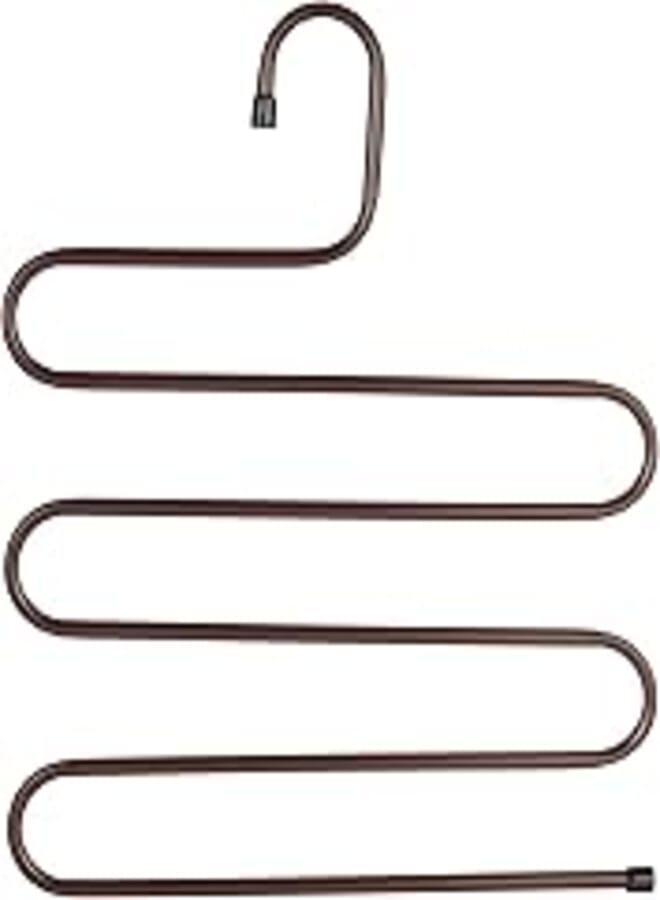 Pants hangers s-type stainless steel trousers rack 5 layers multi-purpose closet hangers magic space saver storage rack for clothes towel scarf trousers tie bronze 