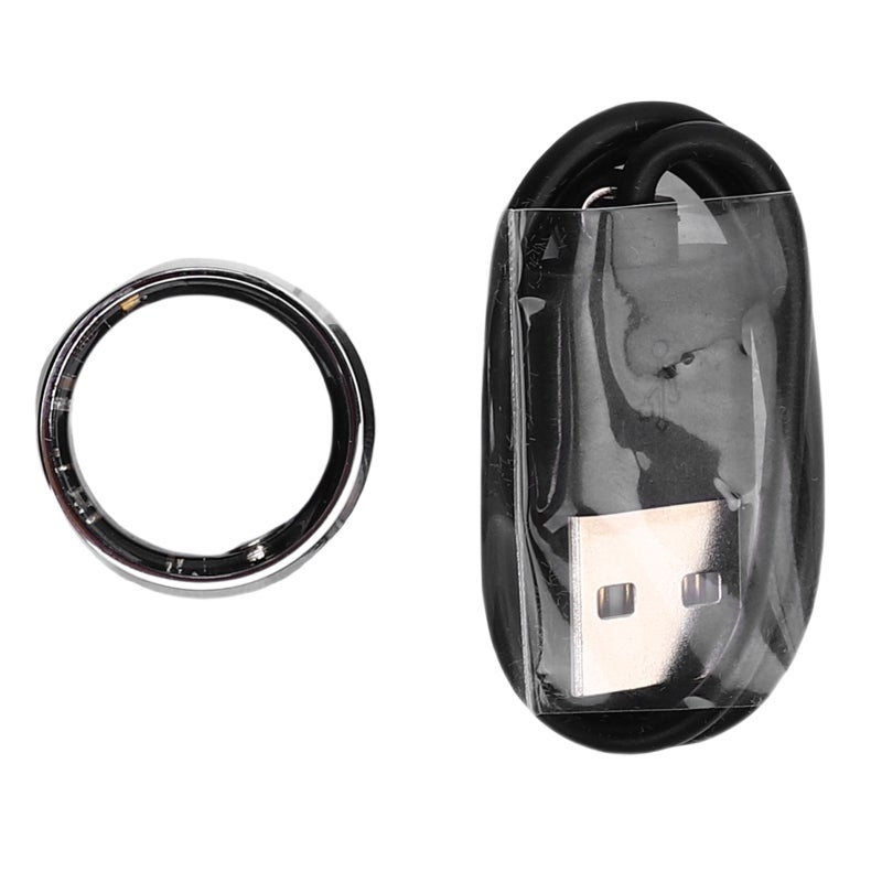Smart Ring #7 (17.5mm Inner Diameter) IP68 Waterproof Fitness Tracker Ring - Stylish 6.3mm Narrow Design Bluetooth Photo Taking Ring for Swimming Workouts Daily Fitness Tracking Stylish Active Wear - Image 1