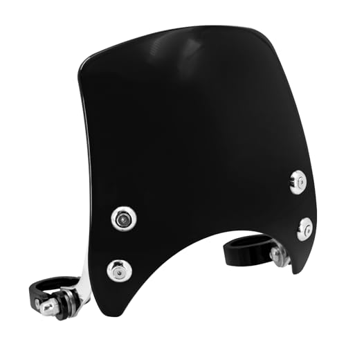 HDBUBALUS Motorcycle Windshield Windscreen,1.57‘’ Fork Mount 5.9‘’ Round-Headlight For Harley Sportster 883 XL883 1200 Custom XL1200 Low（Black） - Image 1