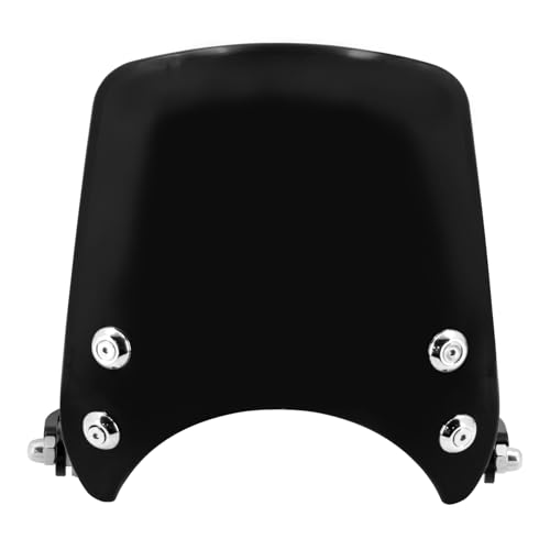 HDBUBALUS Motorcycle Windshield Windscreen,1.57‘’ Fork Mount 5.9‘’ Round-Headlight For Harley Sportster 883 XL883 1200 Custom XL1200 Low（Black） - Image 2