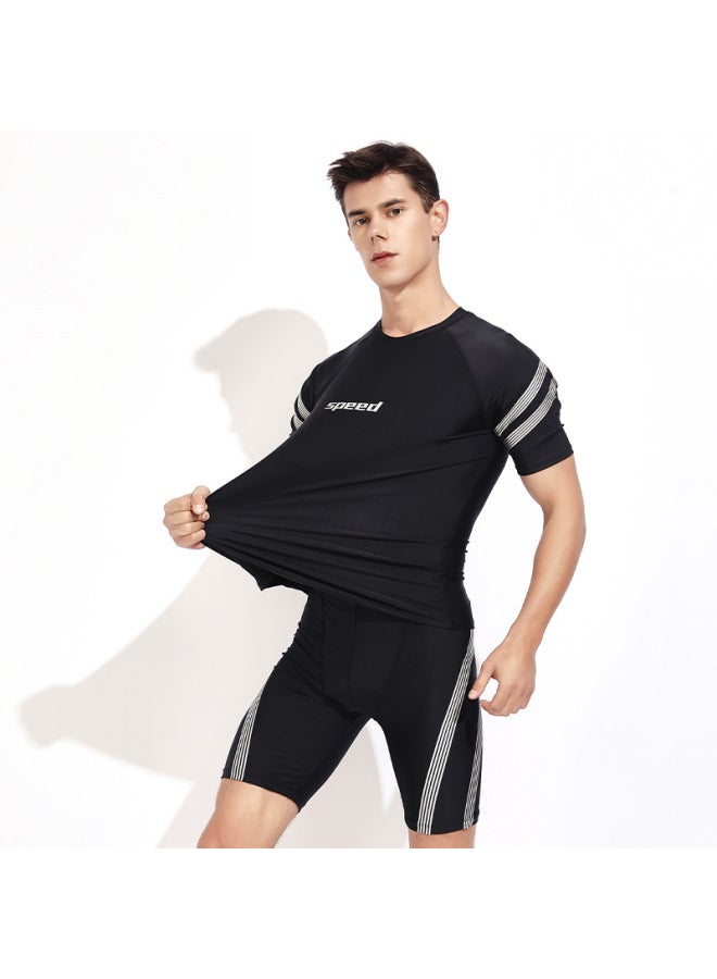 إسكدنيا سراويل السباحة للرجال، ملابس سباحة مضادة للإحراج، سراويل سباحة للشاطئ، بدلة سباحة للرجال، ملابس سباحة سريعة الجفاف، سراويل الشاطئ - اللون: 62211+52201، حجم البدلة: XXL 【التوصية 65.00 كجم - 75.00 كجم】】 - Image 1