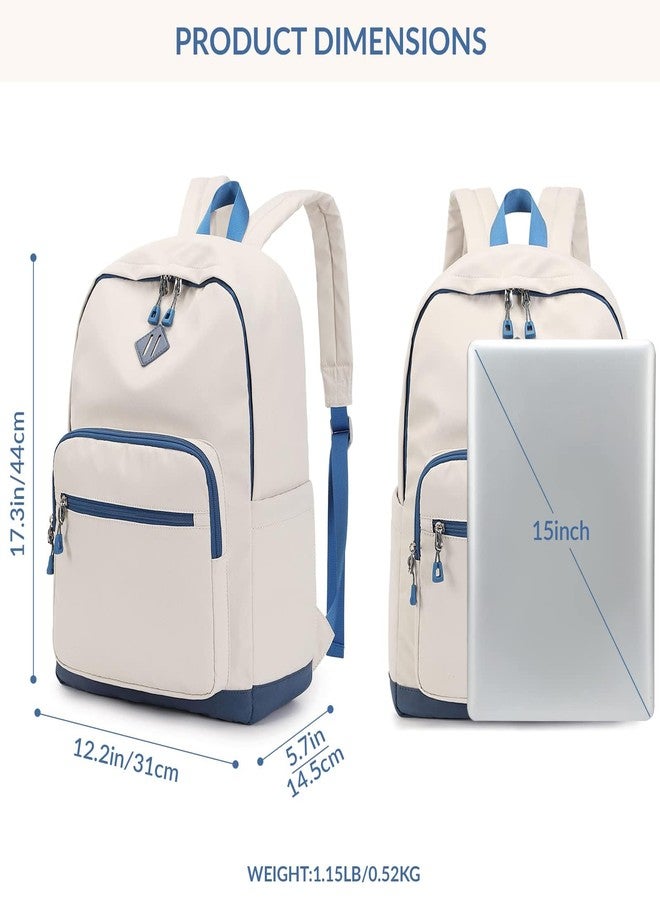 Lohol Lightweight & Casual Daypacks for Men, Women & Students, Perfect Daily Backpack for School, Work, and Travel, Beige, Medium, Rucksack Backpacks - Image 3