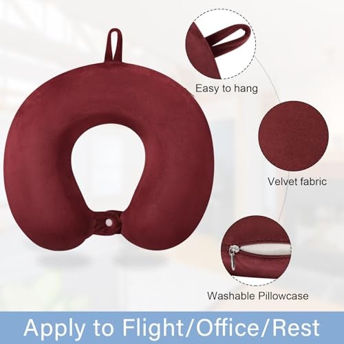 Gosider Travel Neck Pillow Memory Foam U Shape Neck Pillow for Travel Pillow Comfortable Head Neck Support Airplane Pillow for Traveling Car Home Office Travel Neck Flight Pillow - Image 3