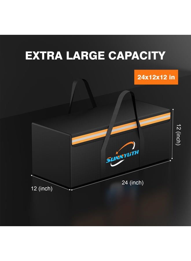 SunnyLith Large Fireproof Document Bags, 24x12x12" Waterproof Storage Firesafe Bag, Large Capacity Waterproof Storage Box with Reflective Strip for Valuables & Passport, Silicone Coating & Zipper Closure - Image 2