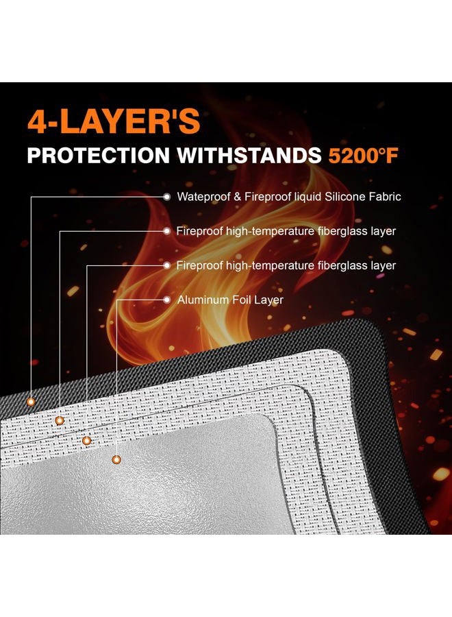 SunnyLith Large Fireproof Document Bags, 24x12x12" Waterproof Storage Firesafe Bag, Large Capacity Waterproof Storage Box with Reflective Strip for Valuables & Passport, Silicone Coating & Zipper Closure - Image 4