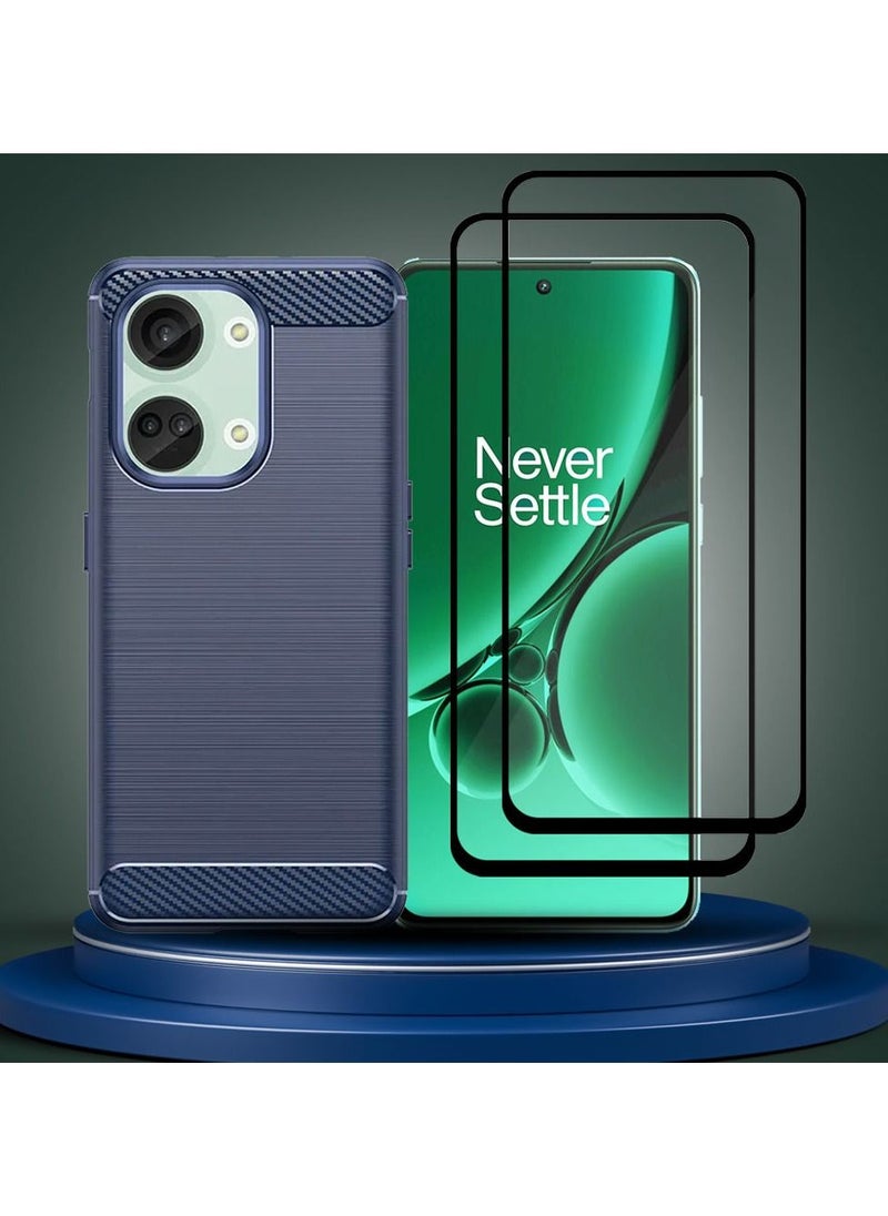 CATANES - 3 Pack For OnePlus Nord 3 Case Cover and 2 Screen Protectors Soft TPU Bumper Protective Back Case Blue - Image 1