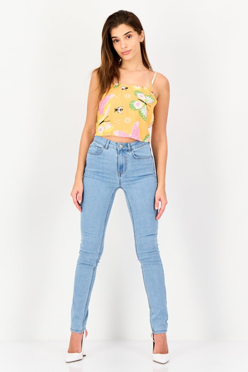 promod Women Skinny Fit Washed Stretchable Denim, Light Blue - Image 4