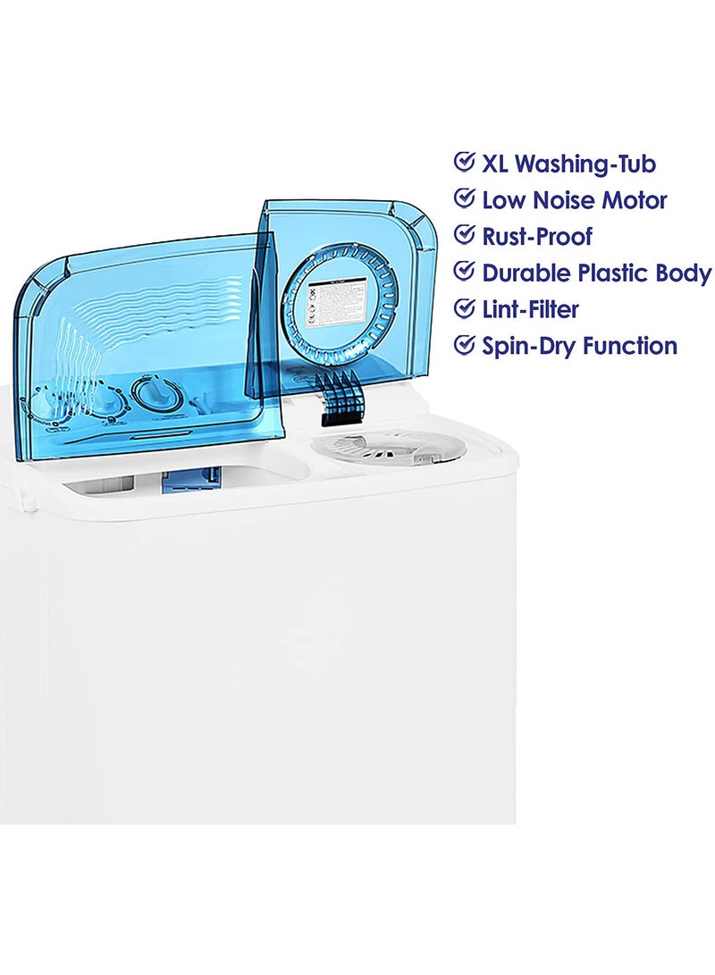 SUPER GENERAL Twin Tub Washing Machine SGW75 White/ Blue - Image 5