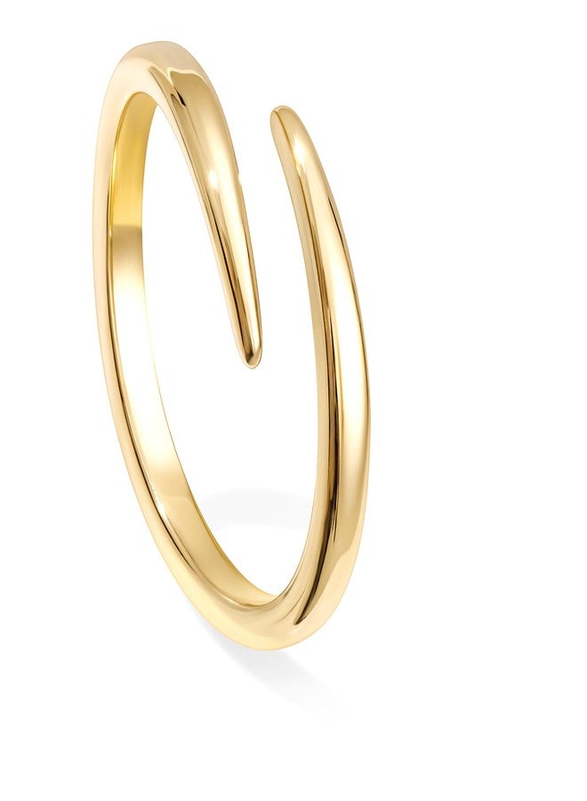 Poxtex Gold Open Eternity Band Rings for Women, Pinky Thumb Pointer Finger Rings, Hypoallergenic Waterproof Non Tarnish Everyday Jewelry - Image 1