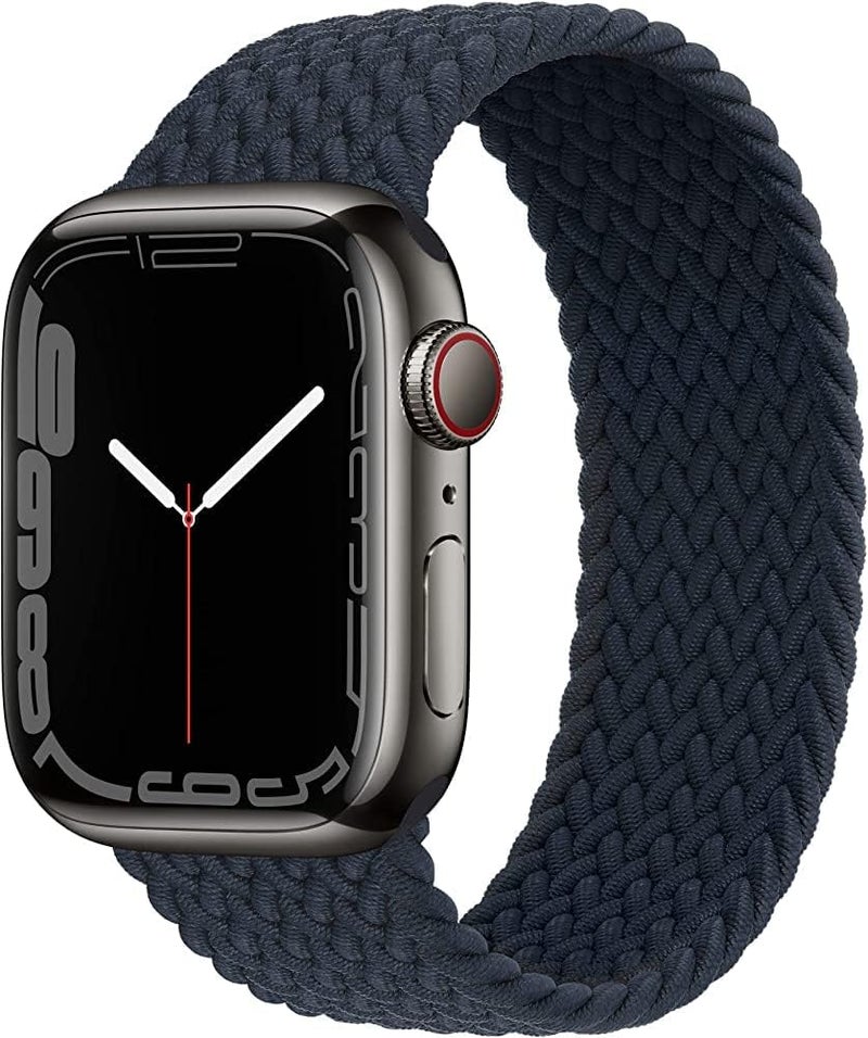 Braided Solo Loop Nylon Strap for Apple Watch, Elastic Bracelet for Series Ultra 2 | 9 | 8 Ultra | 8 | 7 | 6 | 5 | 4 | 3 | SE with metal connectors - Image 1