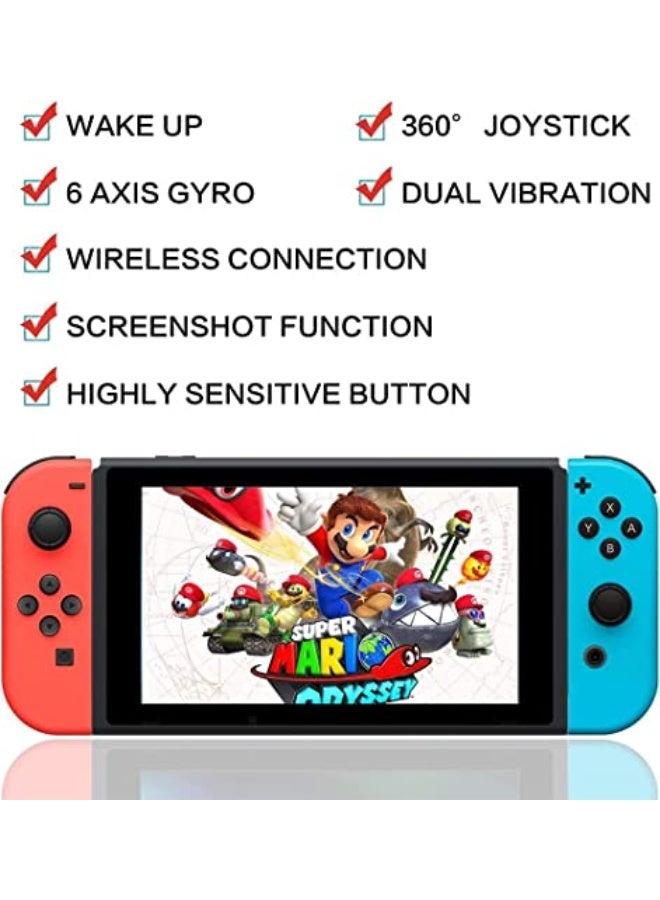 Nintendo Joy Con Controllers for Nintendo Switch/OLED/Lite, Dual Vibration, Wake-up, Motion Control, Red/Blue - Image 2