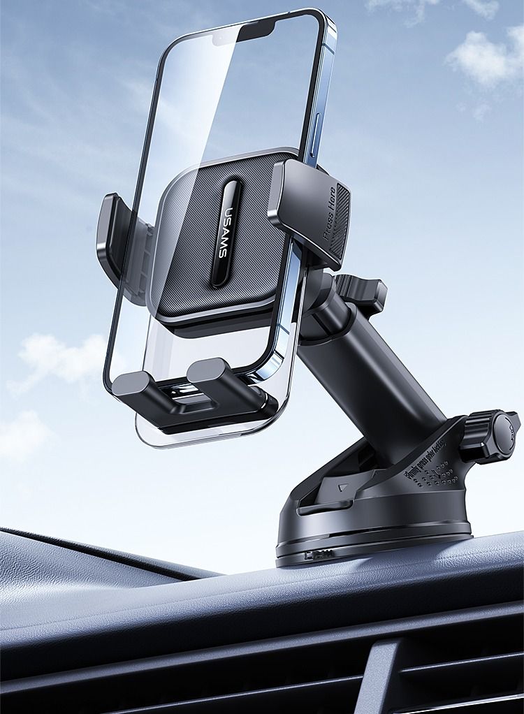 USAMS US-ZJ072 Air Vent phone holder in the car Car Center Console Retractable Transparent Holder for car - Image 1