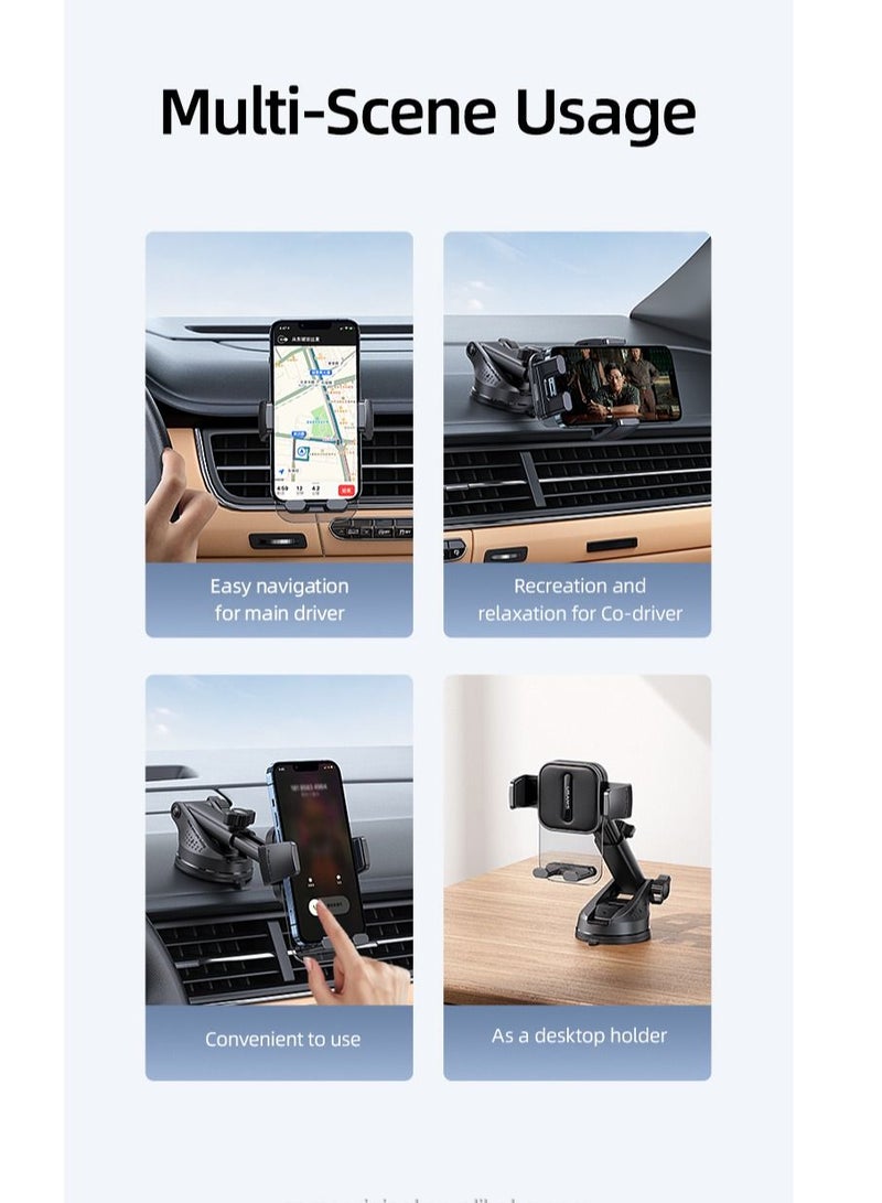 USAMS US-ZJ072 Air Vent phone holder in the car Car Center Console Retractable Transparent Holder for car - Image 4