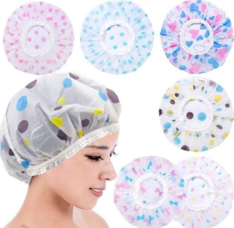 Waterproof Shower Cap, Elastic Band, 30cm, Reusable Bath Hair Cover