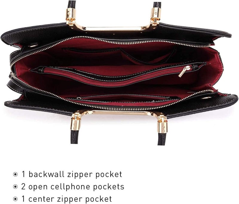 DASEIN Womens Handbag Top Handle Shoulder Bag Tote Satchel Purse Work Bag with Matching Wallet - Image 5