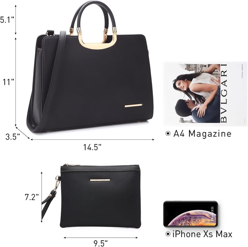 DASEIN Womens Handbag Top Handle Shoulder Bag Tote Satchel Purse Work Bag with Matching Wallet - Image 4