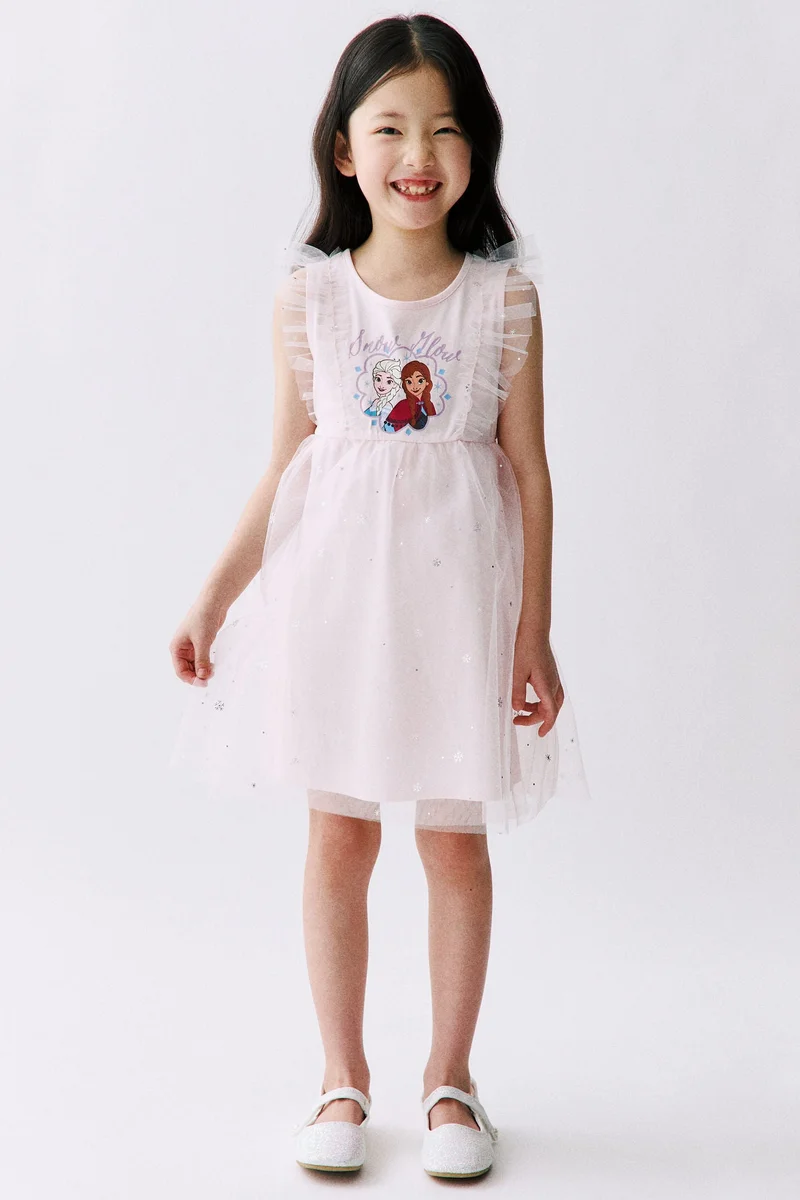 H&M Print-motif tulle-skirt dress