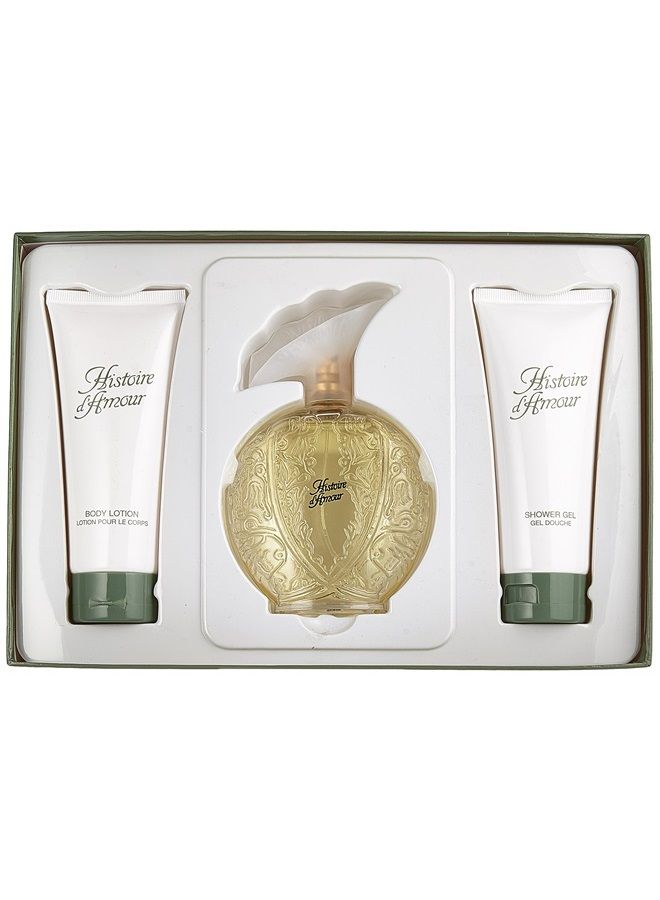 Aubusson Histoire D'amour 3 Piece Set (3.4 Ounce Eau de Toilette Spray Plus Body Lotion Plus Shower Gel) - Image 2