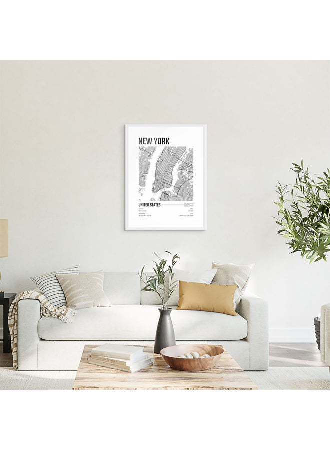 آرت دیکور  ديكور فني مؤطر صورة فنية جميلة طباعة خريطة مدينة نيويورك الحد الأدنى أسود أبيض ملصق حضري الولايات المتحدة الأمريكية هدية السفر غرفة المعيشة غرفة نوم مكتب - Image 2