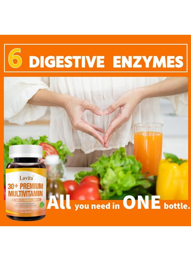 Lovita Premium Multivitamin for Adults 30+ with Enzymes, Turmeric & Comprehensive Nutrient Support - 120 Vegetarian Tablets - Image 4