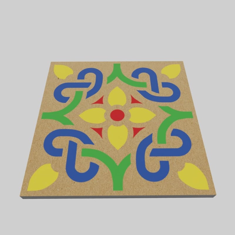 PICRAZEE DIY Engineered Pine MDF Pre-Marked 12 Square Plates Size 4x4 inch and 5.5 mm Thickness– Ideal for Art and Craft, Resin Art, Decoupage, and DIY Projects - Image 5