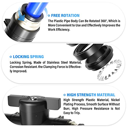 TAILONZ PNEUMATIC BVU-1/4 OD Ball Valve Air Flow Control Valve Push to Connect Fitting（Pack of 3） - Image 3