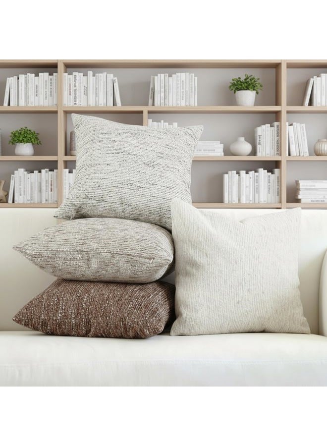 Tegeme 4 Pack Boucle Throw Pillow Covers 18x18 Inch Boho Accent Farmhouse Square Decorative Pillow Covers Cozy Soft Couch Cushion Case for Home Decor Bed Sofa Living Room - Image 4