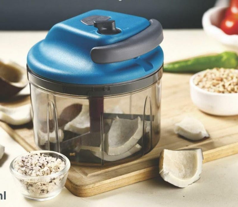 ORLUXE™ 1000ml German Manual Chopper | Speed Control with 420 Stainless Steel Blades | 1 Pull = 32 Cuts | Vegetable & Food Chopper with Non-Slip Anti-Skid Bowl | Multicolor - Image 1