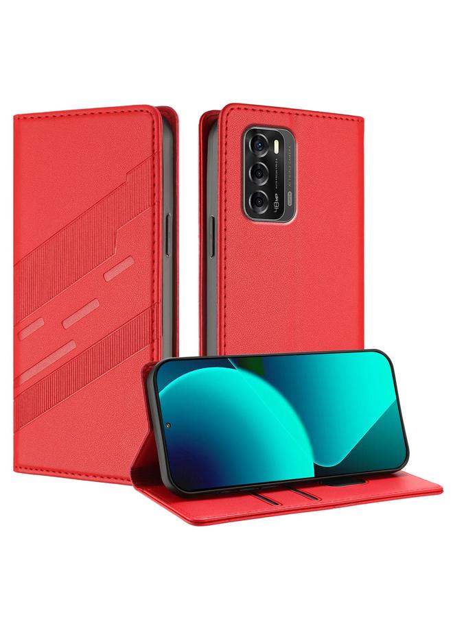 The Bros Case For ZTE Blade V40 Embossed Multi-functional Wallet Retro Leather Phone Case