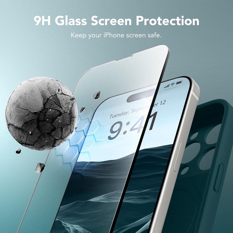 SUYDANBOX Magnetic for iPhone 14 Pro Case, Compatible with MagSafe, [Full Camera Protection][Screen Protector] Silicone Shockproof Protective Phone Case for iPhone 14 Pro 6.1", Deep Blue - Image 4