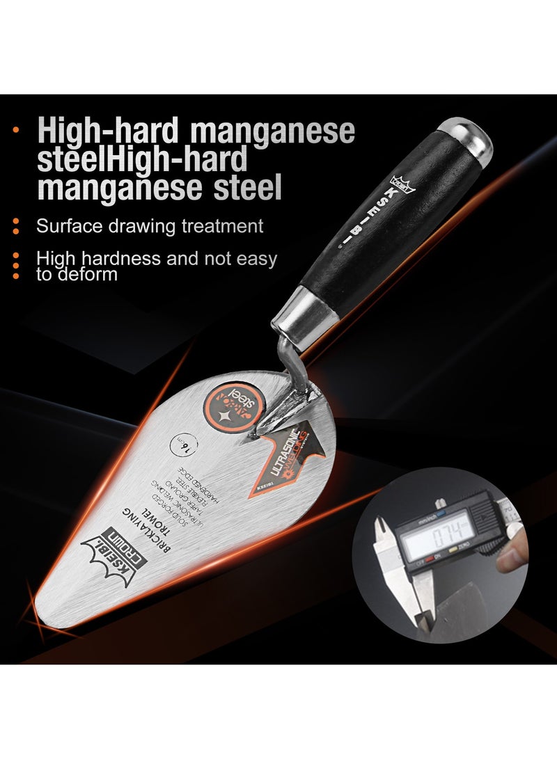 KSEIBI Bricklaying Trowel with Walby Pattern and Wooden Handle – High-Carbon Steel Blade for Durable and Precise  Concrete Work - Image 5