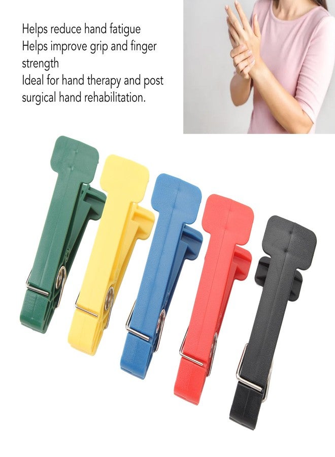 Denash 5PCS Pinch Clips, Different Strength Levels Graded Graded Pinch Pin Exerciser, Improved Grip Metal Springs for Hand Therapy - Image 4