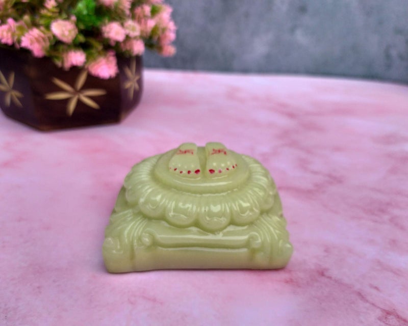 SHINDE EXPORTS Night Glow Radium Marble Charan Paduka for God Puja (7x7cm) - Image 4