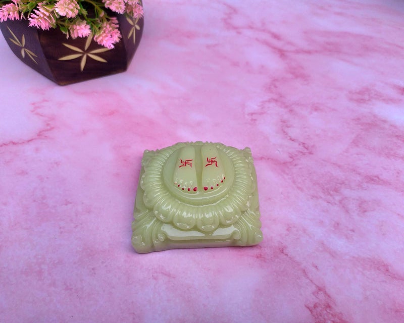 SHINDE EXPORTS Night Glow Radium Marble Charan Paduka for God Puja (7x7cm) - Image 5