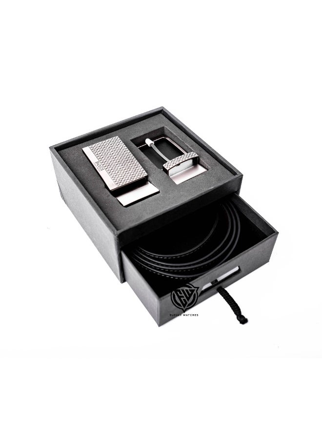 HUGO BOSS Hugo Boss Men's Leather Belt Set with Reversible Strap and Two Buckles  - Image 2