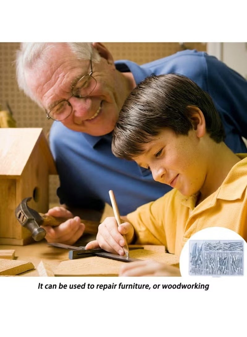 GIFT 120 Pcs Aluminum Blind Rivets Assortment Kit, 6 Sizes M3.2 x 7, M3.2 x 9, M3.2 x 11, M4 x 8, M4 x 10, M4 x 13, Flange Rivets, Pop Rivets for Kayak, Boat, Marine - Image 5