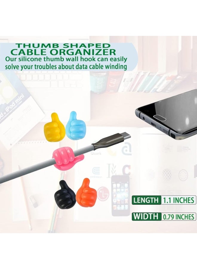 Happy Home 20pcs Self-Adhesive Silicone Thumb Hook, Creative Thumb Shaped Wall Hook, Multi-Functional self-Adhesive Wall Decoration Hook, Key Hanger, for Storage Cable/Headset/Plug/mask - Image 2