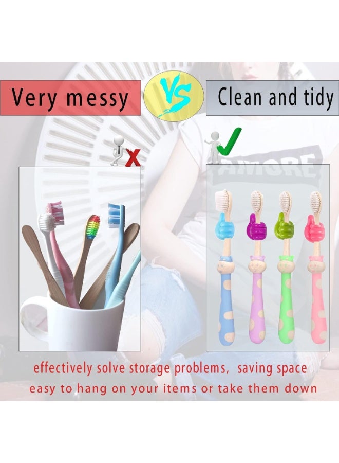 Happy Home 20pcs Self-Adhesive Silicone Thumb Hook, Creative Thumb Shaped Wall Hook, Multi-Functional self-Adhesive Wall Decoration Hook, Key Hanger, for Storage Cable/Headset/Plug/mask - Image 3