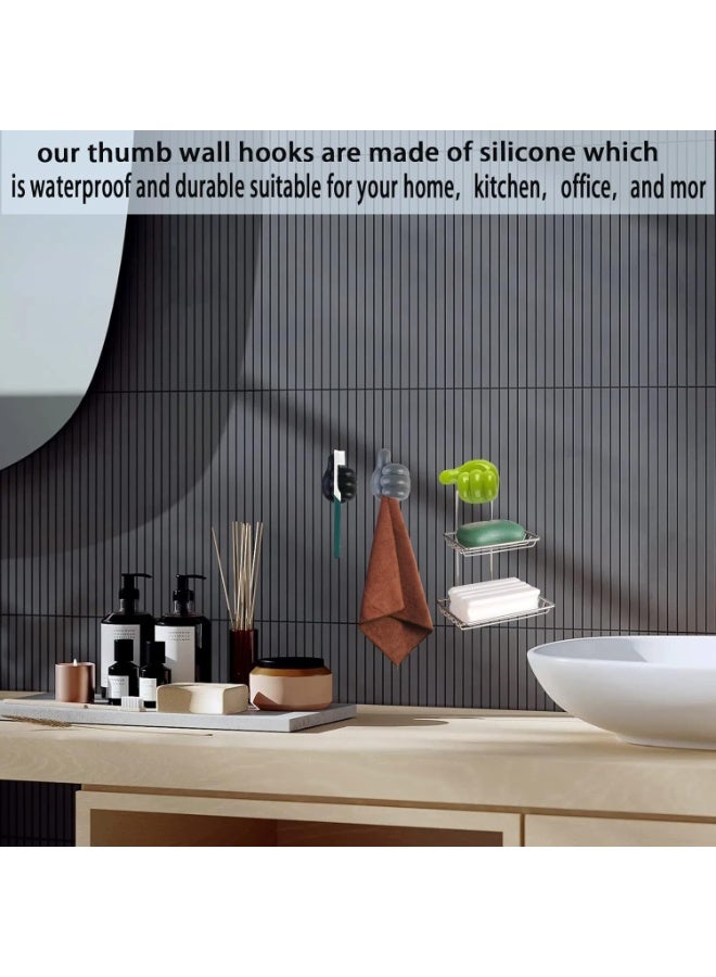 Happy Home 20pcs Self-Adhesive Silicone Thumb Hook, Creative Thumb Shaped Wall Hook, Multi-Functional self-Adhesive Wall Decoration Hook, Key Hanger, for Storage Cable/Headset/Plug/mask - Image 5