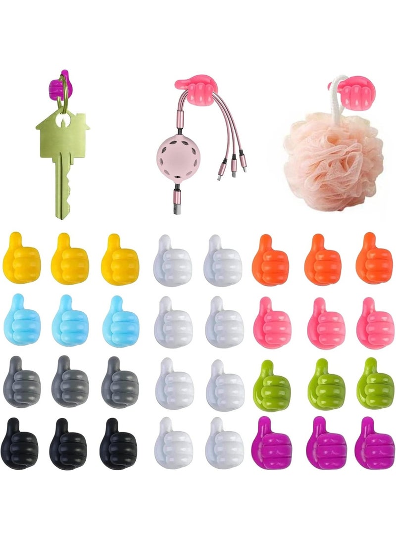 Happy Home 20pcs Self-Adhesive Silicone Thumb Hook, Creative Thumb Shaped Wall Hook, Multi-Functional self-Adhesive Wall Decoration Hook, Key Hanger, for Storage Cable/Headset/Plug/mask - Image 1